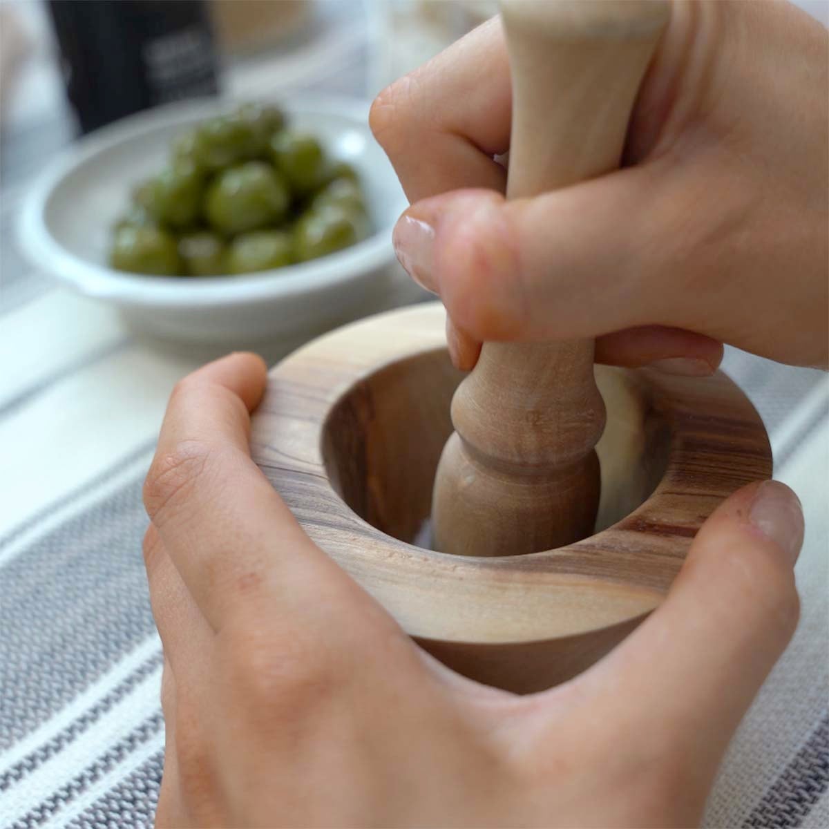 Olive Wood Mortar &amp; Pestle