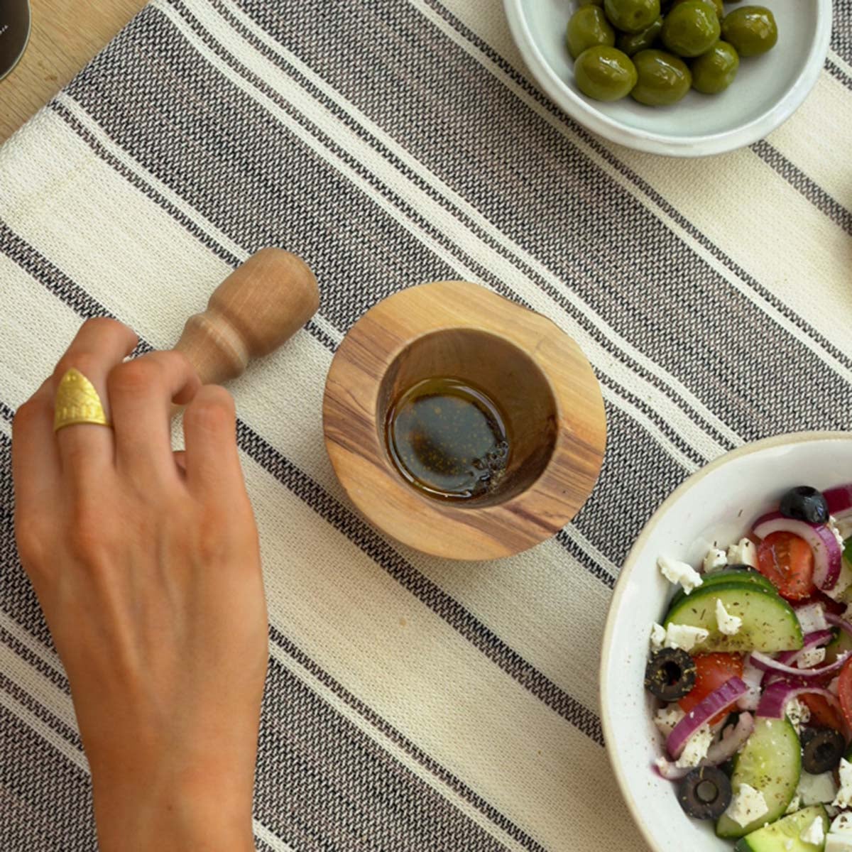 Olive Wood Mortar &amp; Pestle